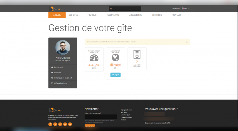 Solania - Consommation de gîtes